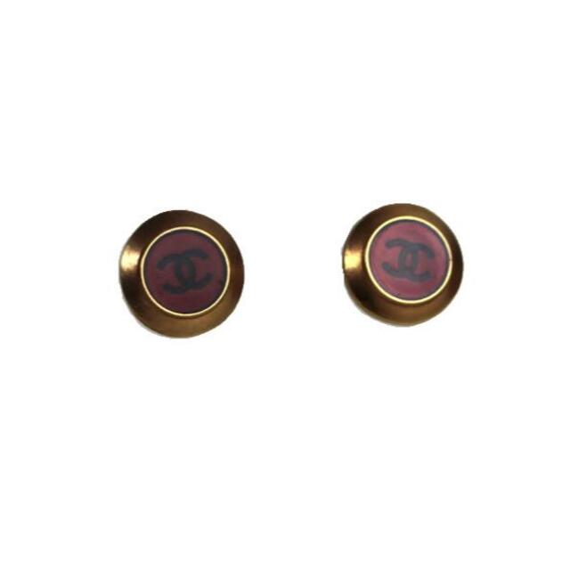 シャネル ピアス ココマーク ブロンズ×ブラウン 美品 CHANEL p489