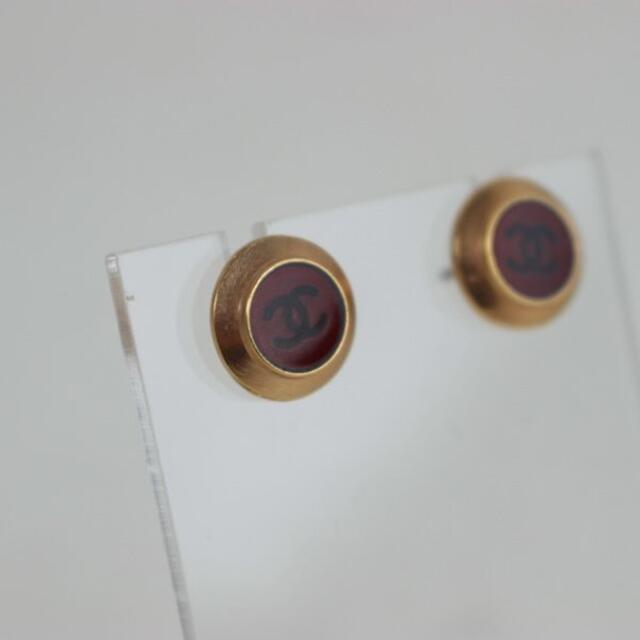 シャネル ピアス ココマーク ブロンズ×ブラウン 美品 CHANEL p489 1