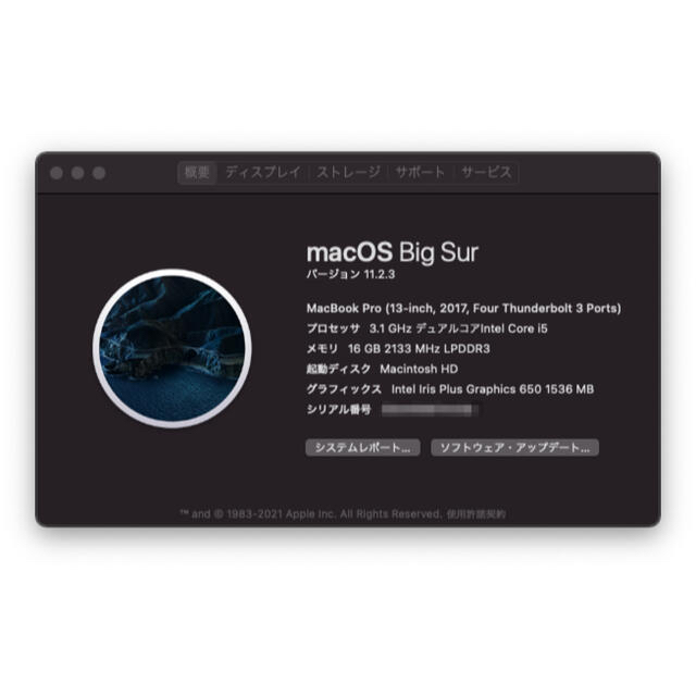 MacBook Pro 13inch, 2017, Thunderbolt x4 6