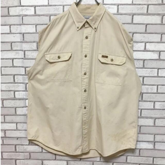 carhartt(カーハート)の超希少 カーハート 革タグ ビックサイズ チノ BD シャツ メキシコ製 90s メンズのトップス(シャツ)の商品写真