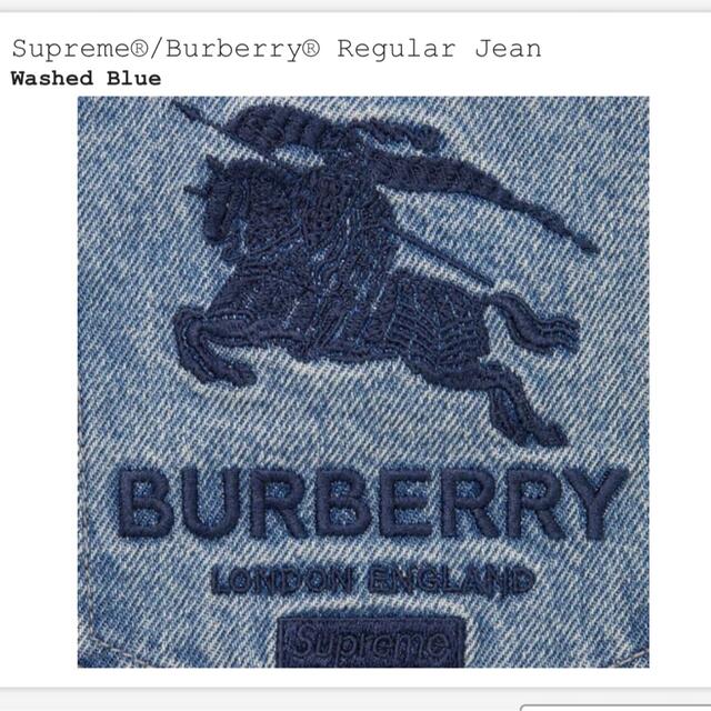 Supreme(シュプリーム)のSupreme Burberry Regular Jean Blue 30 メンズのパンツ(デニム/ジーンズ)の商品写真