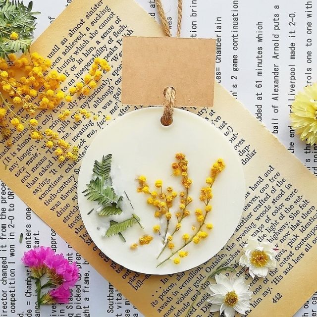 Mimosa 《ROUND》　－　アロマワックスサシェ ハンドメイドのインテリア/家具(アロマ/キャンドル)の商品写真