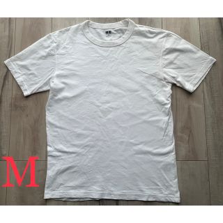 ユニクロ(UNIQLO)のユニクロ クルーネックTシャツ　Mサイズ　WHITE(Tシャツ/カットソー(半袖/袖なし))