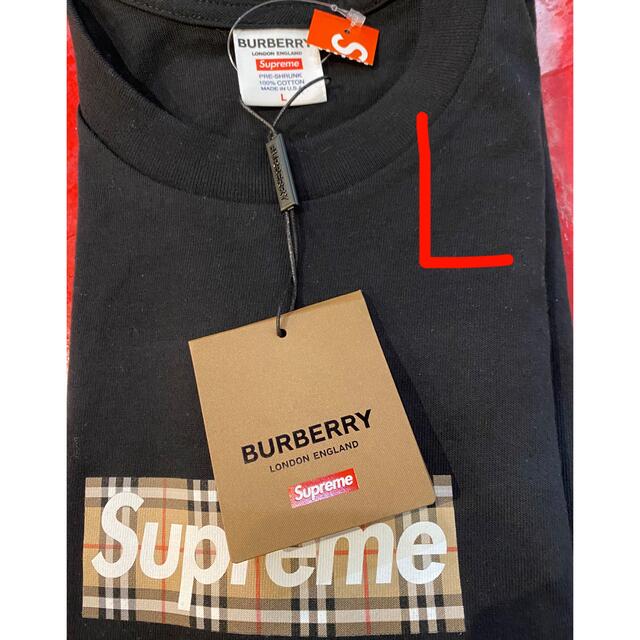 L サイズ　シュプリーム　バーバリー　teesupreme