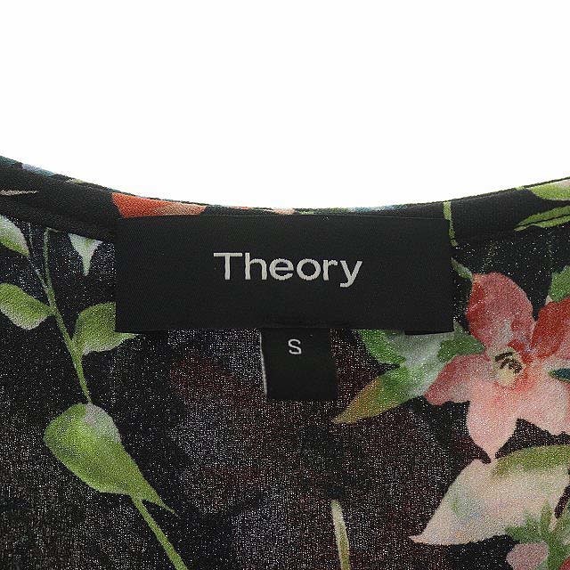 theory(セオリー)のセオリー theory ブラウス 花柄 ノースリーブ プルオーバー S 黒 レディースのトップス(シャツ/ブラウス(半袖/袖なし))の商品写真