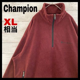 チャンピオン(Champion)のa36 US古着 チャンピオン ハーフジップ フリース 刺繍ロゴ XL相当(その他)