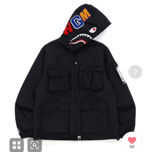 美 BAPE シャーク ジャケット 黒 L