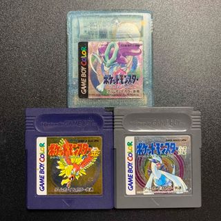 ゲームボーイ(ゲームボーイ)のポケットモンスター金&銀&クリスタル セット(携帯用ゲームソフト)