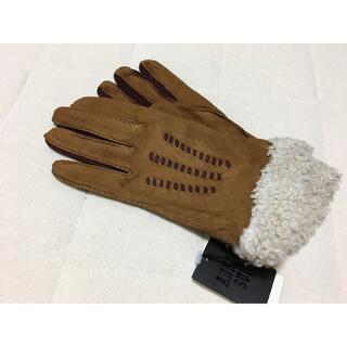 アナスイ(ANNA SUI)の78新品ANNA SUIアナスイ ラムレザー × ボア ステッチデザイン手袋(手袋)