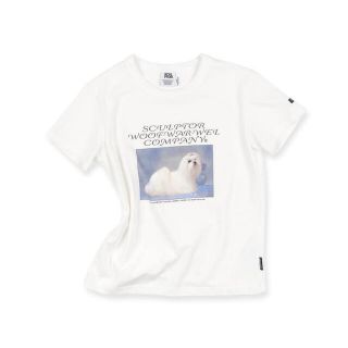 スタイルナンダ(STYLENANDA)のSCULPTOR  puppy talk crop top (white)(Tシャツ(半袖/袖なし))