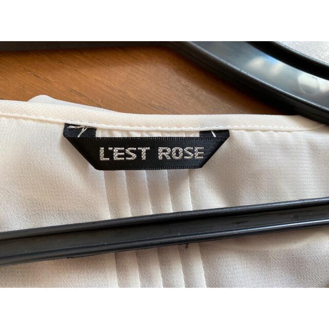 L'EST ROSE(レストローズ)のシフォンブラウス*レストローズ*白*美品 レディースのトップス(シャツ/ブラウス(長袖/七分))の商品写真