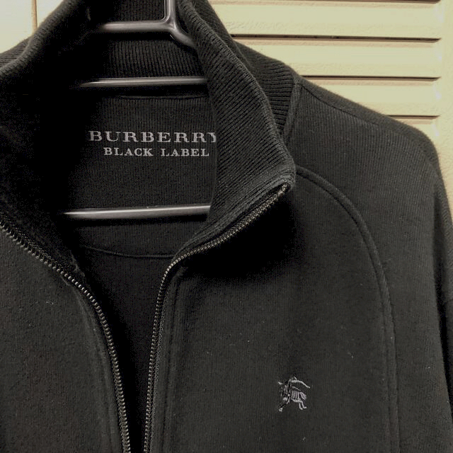 BURBERRY BLACK LABEL(バーバリーブラックレーベル)の黒無地ジャージ BURBERRY BLACK LABEL ブラレ BBL メンズのトップス(ジャージ)の商品写真