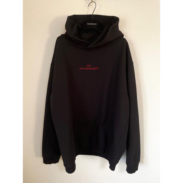 新品】MAISON MARGIELA マルジェラ 反転ロゴ パーカー S 黒-