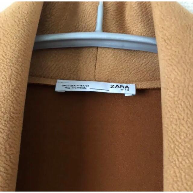 ZARA(ザラ)のZARA ザラ　ブラウン　茶　コート　ジャケット　長袖　膝丈　Vネック　美品　M レディースのジャケット/アウター(スプリングコート)の商品写真