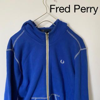 フレッドペリー(FRED PERRY)のFredPerryフレッドペリー青ブルーmMパーカー月桂樹スウェットトレーナー(パーカー)