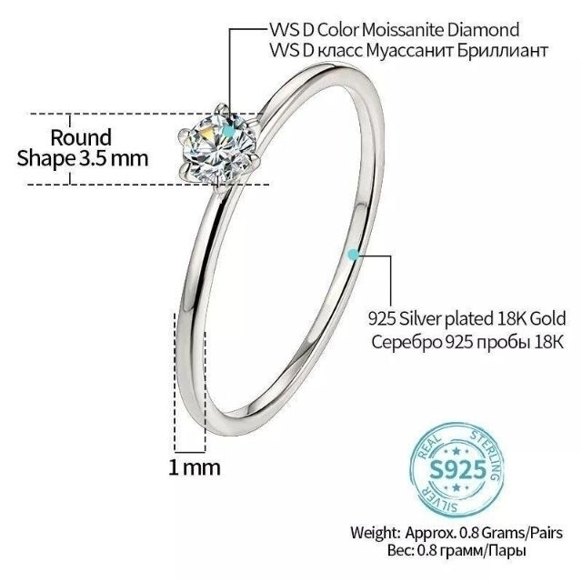【新作】モアサナイトダイヤモンド ソリティアリング 0.2ct Dカラー レディースのアクセサリー(リング(指輪))の商品写真