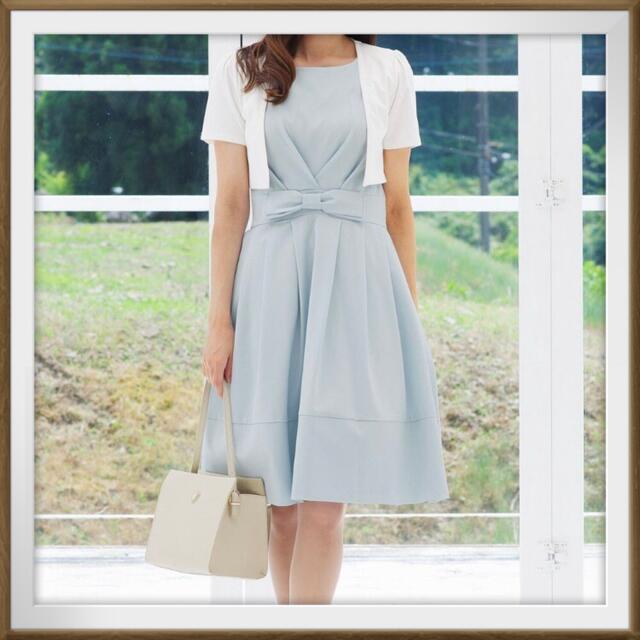 FOXEY - 【SALE 1回着用】ワンピース 水色 7号 36 S 婚活ワンピの通販