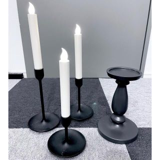 IKEA 燭台　キャンドル まとめ売り FULLTALIG フルターリグ キャンドルホルダー3個セット, ブラック