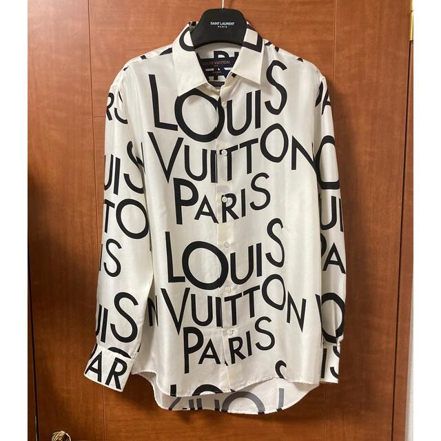 LOUIS VUITTON ルイヴィトン ロゴ シルク 長袖シャツ sizeXL eva.gov.co