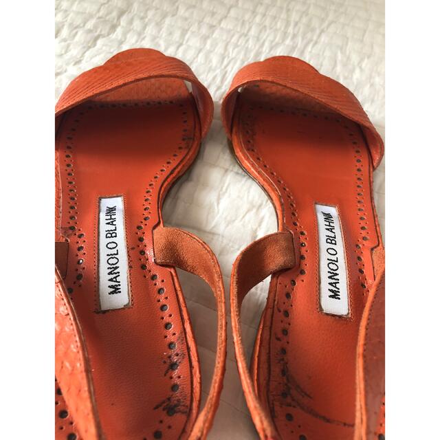 MANOLO BLAHNIK☆レザーサンダル(裏張り済み)-