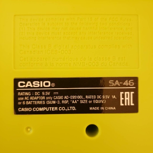 CASIO(カシオ)のカシオ　ミニキーボード　SA-46 楽器の鍵盤楽器(電子ピアノ)の商品写真