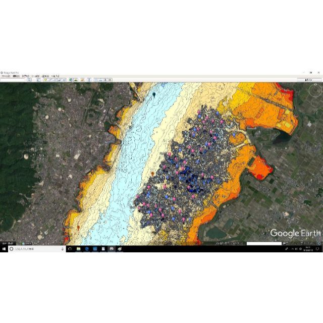 世界的に スマホ・モバイル用 GoogleEarth琵琶湖南湖全域マップ モニター5型~