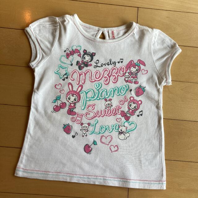 mezzo piano(メゾピアノ)のメゾピアノ Tシャツ110 ホワイト　プリント　かわいい キッズ/ベビー/マタニティのキッズ服女の子用(90cm~)(Tシャツ/カットソー)の商品写真