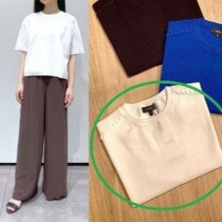 セオリー(theory)のTheory 21SS ウォッシャブル ニットプルオーバー 白 (Tシャツ(半袖/袖なし))