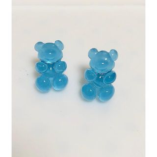 水色クマ　ピアス(ピアス)