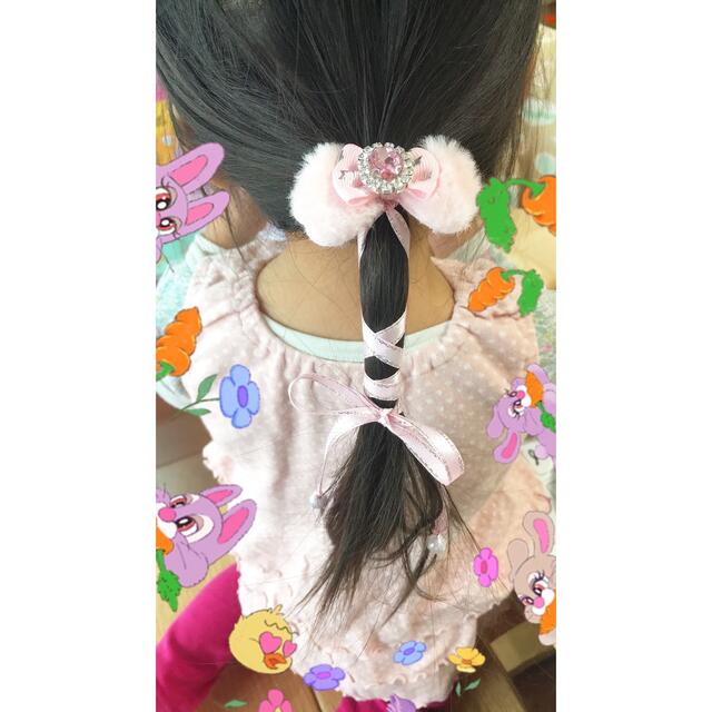 *245*  ハンドメイド　リボン　ヘアゴム