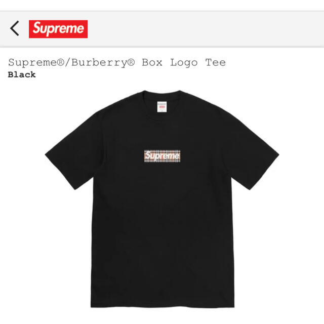 Supreme Burberry Box Logo Tee M ボックスロゴ Tシャツ/カットソー(半袖/袖なし)
