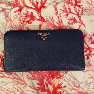 プラダ(PRADA)のPRADA ネイビー　サフィアーノ長財布(財布)