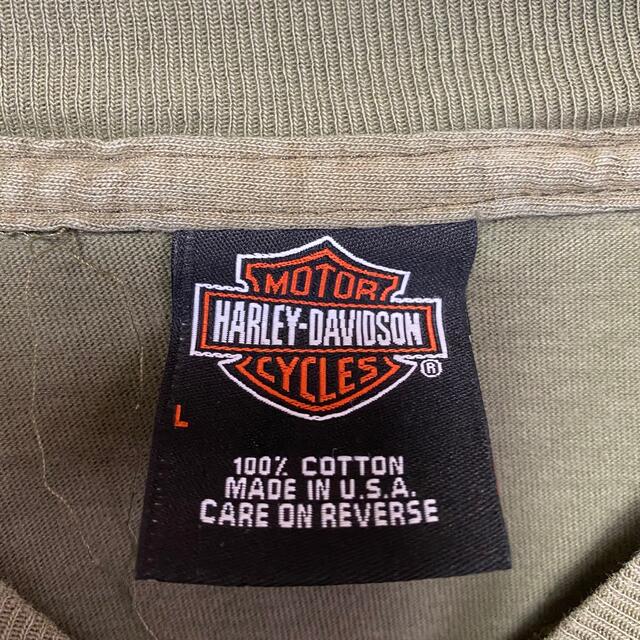 Harley Davidson(ハーレーダビッドソン)の【人気カラー】ハーレーダビッドソン☆Tシャツカーキビッグロゴ メンズのトップス(Tシャツ/カットソー(半袖/袖なし))の商品写真