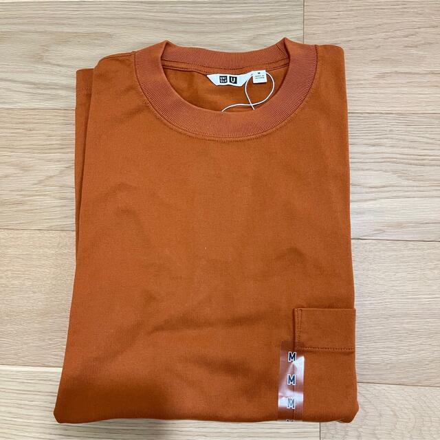 UNIQLO(ユニクロ)のユニクロ　クルーネックt ダークオレンジ　M メンズのトップス(Tシャツ/カットソー(七分/長袖))の商品写真