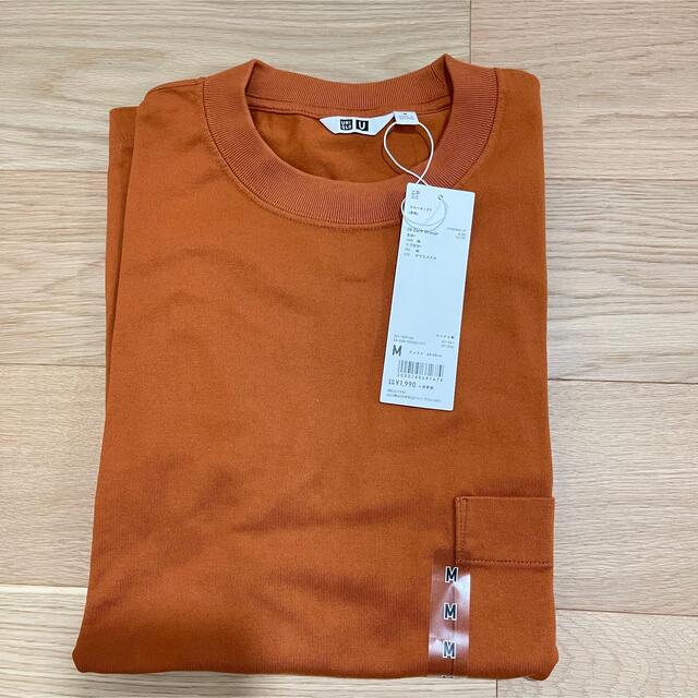 UNIQLO(ユニクロ)のユニクロ　クルーネックt ダークオレンジ　M メンズのトップス(Tシャツ/カットソー(七分/長袖))の商品写真