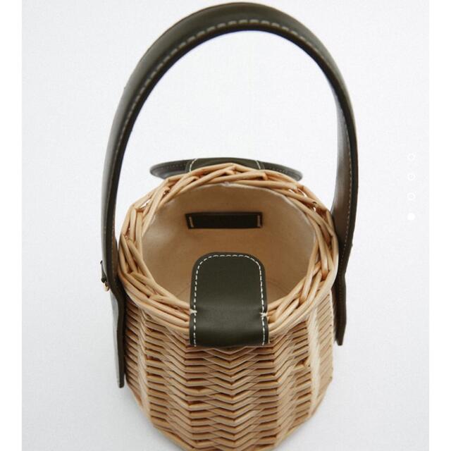 ZARA(ザラ)の新品♡ZARA 大人気完売！ラタンバスケットバッグ　カゴバッグ　かごバッグ　 レディースのバッグ(かごバッグ/ストローバッグ)の商品写真