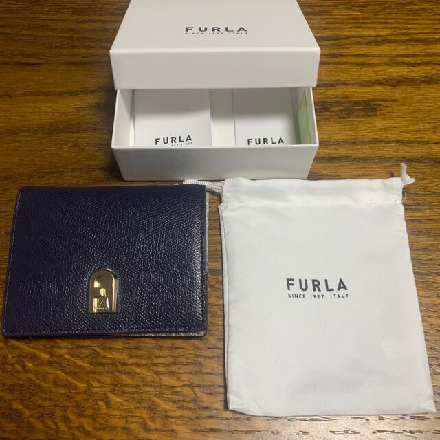 新品 フルラ  二つ折り財布 FURLA レディース  ネイビー 正規品約75×11×25