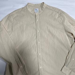 ザラ(ZARA)の【ZARA】未使用 スタンドカラー 長袖シャツ ベージュ XL(シャツ)