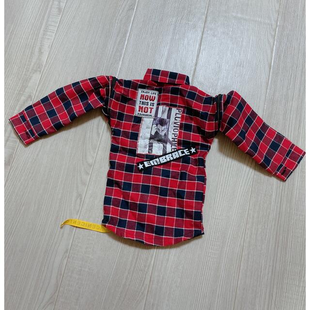 個人ディーラー製　赤チェック柄チャックシャツ　ドール/人形服 ハンドメイドのぬいぐるみ/人形(人形)の商品写真