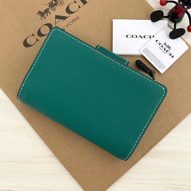 超最新作‼︎新品 COACH コーチ 折り財布 グリーン 緑色 - mirror
