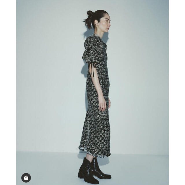 styling/ シャーリングスリーブツイードドレス 特別オファー 9100円