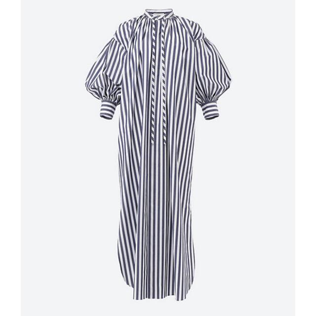 HYKE T/C STRIPED GATHERED DRESS