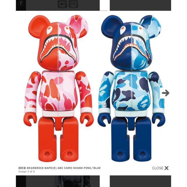 超合金 BE@RBRICK BAPE(R)  SHARK PINK &BLUE