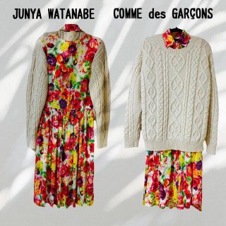 ジュンヤワタナベコムデギャルソン(JUNYA WATANABE COMME des GARCONS)のpekopoko 様専用　花柄シフォンワンピース　ドッキング　ギャルソン(ロングワンピース/マキシワンピース)