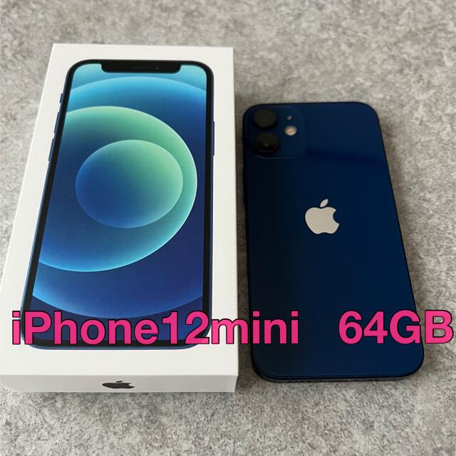 Apple(アップル)の専用＊iPhone12mini 64GB  ブルー スマホ/家電/カメラのスマートフォン/携帯電話(スマートフォン本体)の商品写真