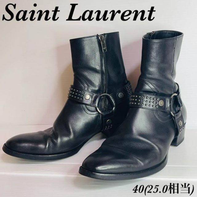 ARISサンローラン一覧(良品！)saint laurent サンローラン　リングブーツ　40サイズ