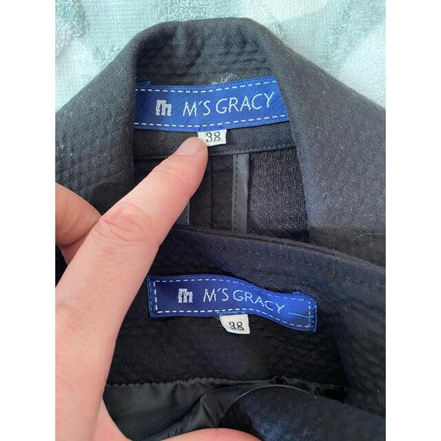 M'S GRACY(エムズグレイシー)のエムズグレイシー　黒　スカート　スーツ　38 七分袖 レディースのフォーマル/ドレス(スーツ)の商品写真