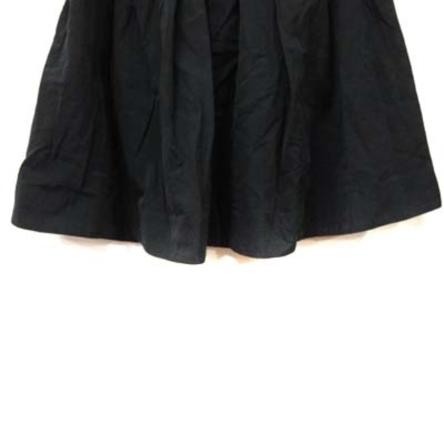 Adam et Rope'(アダムエロぺ)のアダムエロペ フレアスカート ギャザー ひざ丈 38 黒 ブラック /YI レディースのスカート(ひざ丈スカート)の商品写真