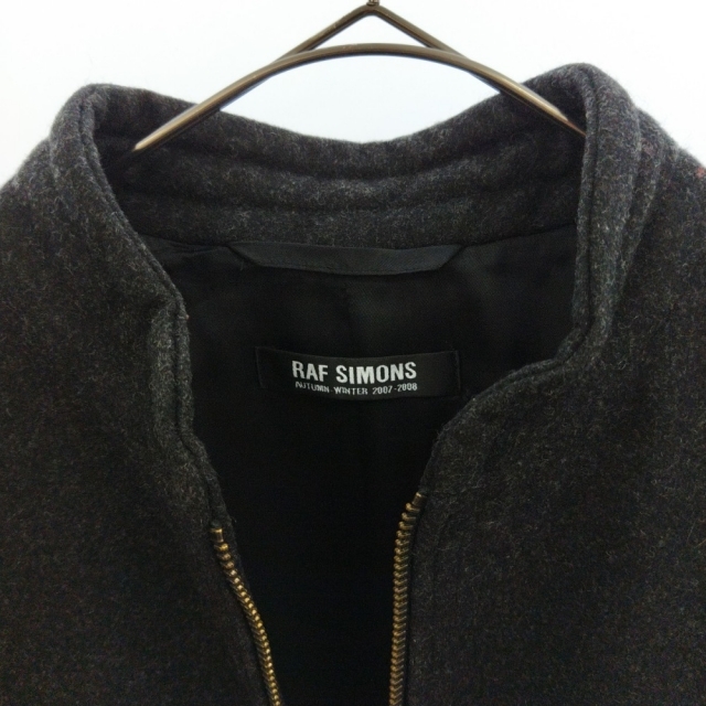 RAF SIMONS ラフシモンズ 07AW ウールストールジップアップジャケット ブラック 4