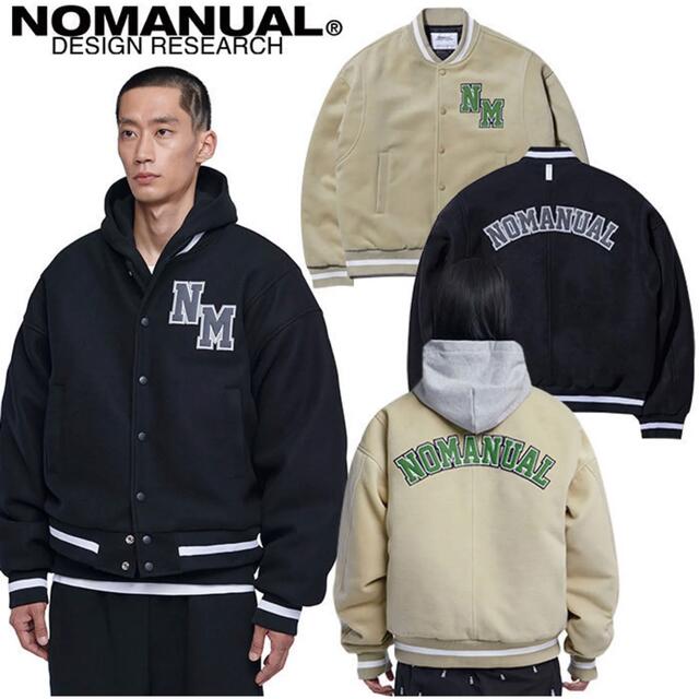 【NOMANUAL】TAYLOR VARSITY JACKET-BEIGE | フリマアプリ ラクマ